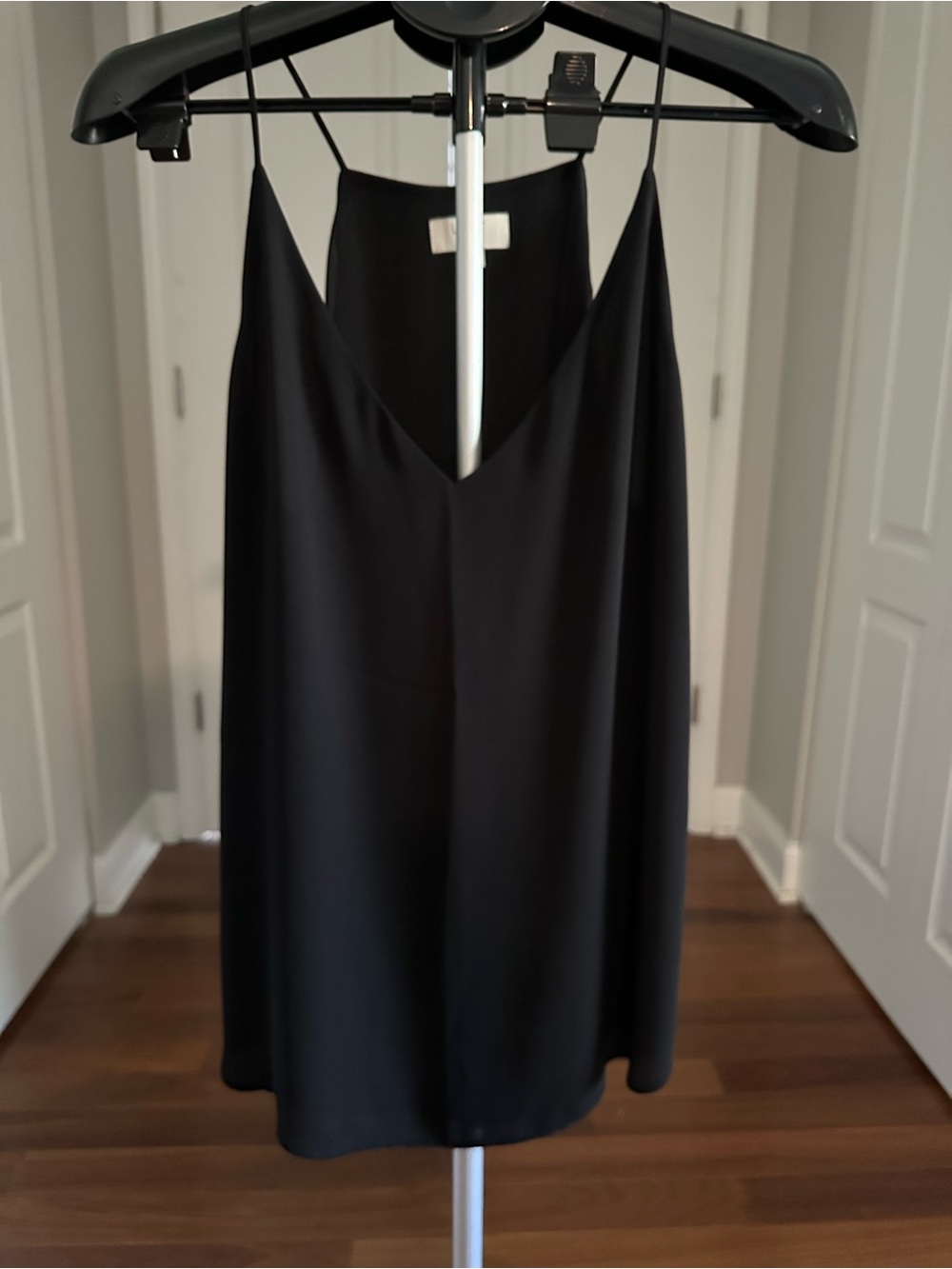 Black Slip Blouse with Spaghetti Straps